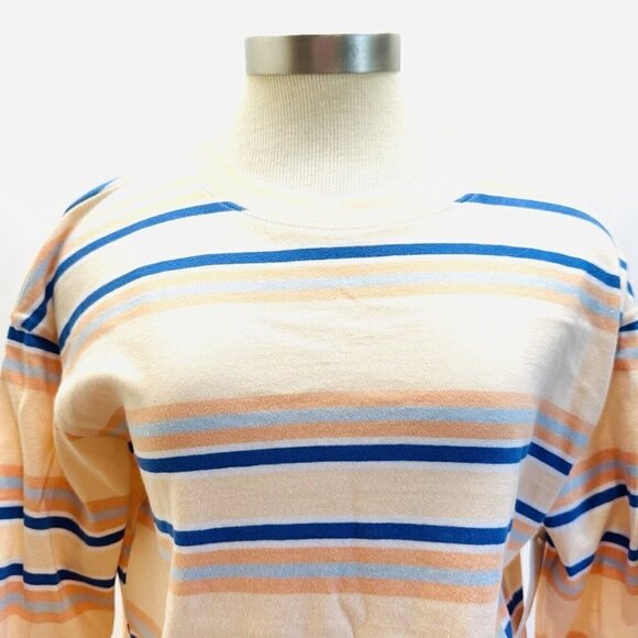 NWT SO Juniors Long Sleeve Pullover Round Neck Striped Mulit-Colored Shirt Sz XS - Picture 2 of 12
